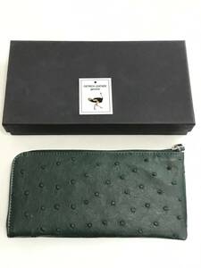 HG5830 long wallet Ostrich L character fastener type CYPRUS ostrich leather leather exclusive use sack * box attaching unused goods 