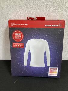 未使用 L 男性用 ヒートテック超極暖 ユニクロ UNIQLO ULTLA WARM ウルトラウォーム HEATTECH ホワイト 長袖 クールネックT インナー