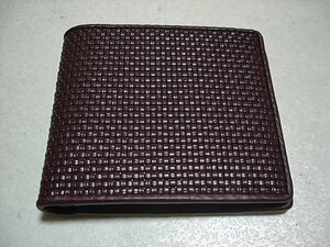 ★新品本物【エルメネジルド ゼニア・Ermenegildo Zegna】最高技術で織り上げた逸品！ペッレテタスータ本革レザー二つ折り財布PELLETESSUTA