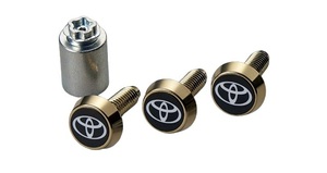 * free shipping * Toyota original number lock bolt Gold VERSION 3 pcs set Toyota with logo * cash on delivery un- possible commodity [ domestic regular original part ]