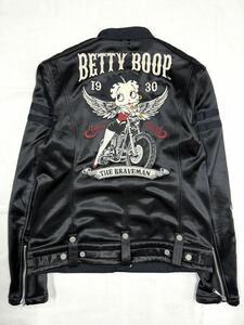 Betty Boop x BRAVE-MAN ベティ ブレイブマン コラボ ボンディング ライダースジャケット BBB-2355 ブラック Lサイズ