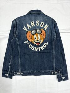 VANSON×TOM and JERRY トムとジェリー バンソン コラボ Gジャン デニムジャケット TJV-2406 インディゴ ブルー Lサイズ