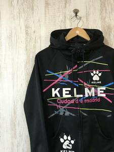 T119☆【サッカー フットサル トラックジャケット ジャージ パーカー】KELME ケルメ 黒 S