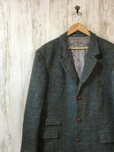 317☆【ヴィンテージ HARRIS TWEED ジャケット】ハリスツイード シングルブレザー 58 マルチカラー