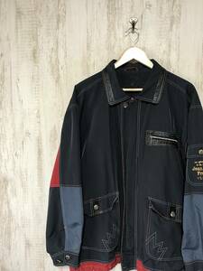 396☆【90s ヴィンテージ 60/40クロス ナイロンジャケット】Jean Louis Fradet ジャンルイスフラデ 紺 L