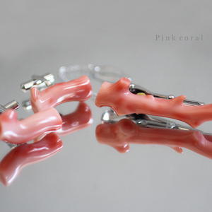 桃色 珊瑚 タイピン カフス セット 計 23.3g ピンク コーラル メンズ アクセサリー 小物 ジュエリー さんご サンゴ