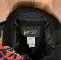 JOHNSON WOOLEN MILLS ジョンソンウーレンミルズ CPOシャツ メルトンウールジャケット ブラック USA ネイティブ柄 古着 ヴィンテージ_画像5