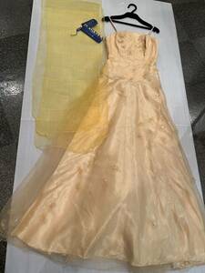  high class / fine quality /ISABELLA collection beautiful goods * presentation / musical performance ./ chairmanship / party / Mai pcs * yellow *chu-ru long dress * stole attaching .