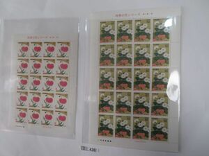 ⑧　コレクション処分品　　　436 　　日本切手　額面割「四季の花　第1・3集のうち2種」　1993年～　41円・62円×20枚　2種類　2シート