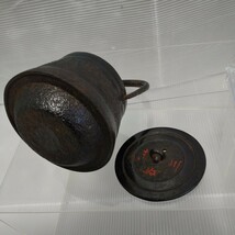 南部鉄器 鉄瓶 急須 南部鉄瓶 小さいミニサイズ 鉄器 朱肉 きぬ川 南部鉄ではない品も含みます 3点セット まとめ売り_画像8