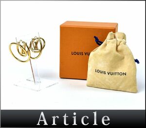 165798〇 LOUIS VUITTON ヴィトン LVサークル ブックルドレイユ フープ スパイラル ピアス M00764 GP ゴールド レディース 箱/ E