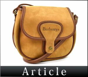 166711◇ BURBERRY バーバリー ショルダーバッグ ミニバッグ 鞄 斜め掛け スエード レザー 革 キャメル ブラウン レディース/ B