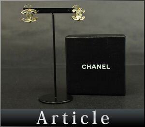 166908〇 CHANEL シャネル ココマーク ピアス 02A 樹脂 プラスチック GP クリア ゴールド レディース 箱付 アクセサリー/ E