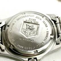 1円 美品■ TAG HEUER タグホイヤー WE1110-2 200M ブラックシェル 黒文字盤 リューズ稼働 A122N_画像8