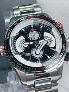 新品 DOMINIC ドミニク 正規品 機械式 自動巻き メカニカル 腕時計 マルチカレンダー インナーベゼル アンティーク コレクション ブラック
