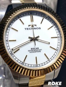 新品 テクノス TECHNOS 正規品 腕時計 アナログ腕時計 ソーラー ステンレス 5気圧防水 シンプル ビジネス メンズ 3針 ホワイト プレゼント