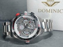 新品 DOMINIC ドミニク 正規品 機械式 自動巻き メカニカル 腕時計 マルチカレンダー インナーベゼル アンティーク コレクション グレー_画像6