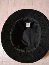 サイズ:M 美品　アメリカ製　New York HAT/ニューヨークハット　コーデュロイ素材 バケットハット 帽子 コットン100パーセント　黒_画像3