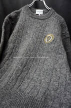 イタリア製 VALENTINO ケーブル編み ウールニットセーター ロゴ刺繍 サイズ４ 90s 90年代 オールド ビンテージ ヴァレンティノ バレンチノ_画像5