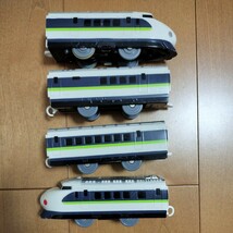 【中古品　動作確認済】⑩プラレール　0系新幹線　こだま　フレッシュグリーン　4両セット　　　鉄道　トミー　山陽新幹線　JR西日本_画像4