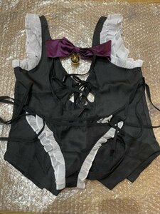 【処分・新品・国内発送】猫鈴ネクタイリボンとベストと紐ショーツのコスプレセット　（おまとめ歓迎！）