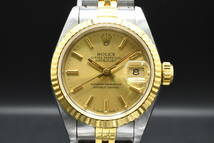 ROLEX DATEJUST Ref:69713 / cal.2135 ロレックス デイトジャスト 金文字盤 ジュビリーブレス レディース 腕時計 X番 ■20569_画像1