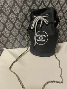 CHANEL　巾着　ブラック　黒　ロープ 　新品　未使用　バッグ　ブラック　ノベルティ