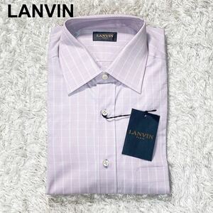 未使用 LANVIN ランバン ドレスシャツ ワイシャツ 39 15 1/2 メンズ サイズ39 カッターシャツ B12409-131