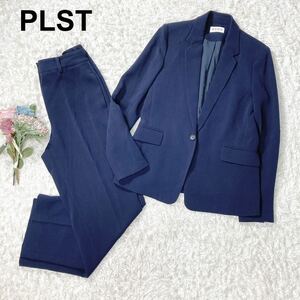 PLST プラステ セットアップ スーツ ビジネス ジャケット パンツ ネイビー Sサイズ レディース B12409-61