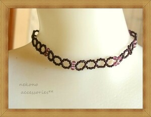 ★ Deep Bordeaux Color ★ Открытый дизайн CHOKER/Ожерелье из маленьких бусин ★ 21