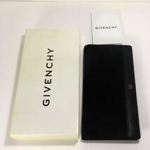 美品 GIVENCHY ジバンシー 長財布 ロングウォレット レザー ブラック 布×革 箱 保証書_画像4