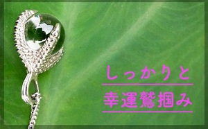 監修：GIA G.G.　プレゼント ★★★★ 珍品 ★★★　御守り　水晶玉 と 鷲の爪　シルバー色 ペンダント ネックレス 金運　幸運