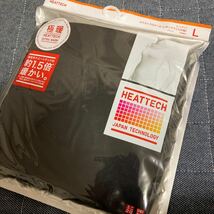 ☆送料無料☆新品 未使用☆レディース☆ユニクロ UNIQLO　極暖 エクストラウォーム☆ヒートテック☆UネックT 八分袖　ブラックL HEATTECH_画像1