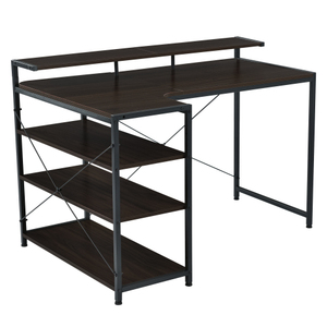 [ dark blau] computer desk L character 120cm 3 step rack attaching high desk attaching desk wooden sewing machine pcs study desk . a little over desk 