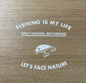 25. [ free shipping ] fishing lure [... fishing,... fishing ] cutting sticker fishing camp outdoor nature white [ new goods ].