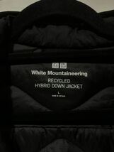 ホワイトマウンテニアリング Lサイズ ブラック 黒 WHITE MOUNTAINEERING UNIQLO ユニクロ リサイクルハイブリッドダウンジャケット_画像4