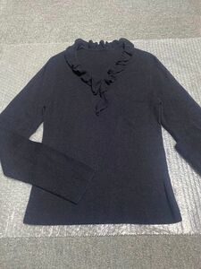 GIANNI LO GIUDICE フリル襟付きセーター　黒