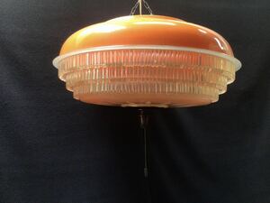 S1443【ペンダントライト】昭和レトロ ポップ オレンジ 電気傘 ライト 照明 ノスタルジック かわいい
