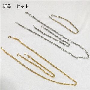 新品　5点セット　シルバーカラー　ゴールドカラー ネックレス ブレスレット アクセサリー パール イエローゴールド