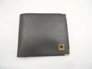 【dunhill】　ダンヒル　二つ折り財布　ブラック　レザー　SY02-YM4★