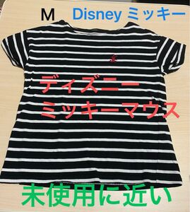 ディズニー　ミッキーマウス　ボーダーTシャツ　カットソー　Mサイズ