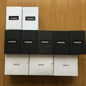 Gショック、カシオ、セイコー 時計用ボックス合計10個セット　G-SHOCK,CASIO,SEIKO Watch Box