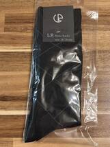 LR Lacy Ribbon 靴下 紳士ソックス 黒 ブラック 格子 菱柄 24-26cm メンズソックス レーシーリボン_画像1