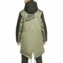 新品 NIKE NSW ナイキ Therma-FIT 異素材ミックス 2wayリバーシブル 中綿パネル モッズコート L 定価66,000円 カーキ_画像3