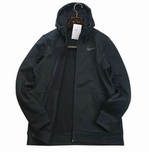 新品 2XLサイズ 秋冬 NIKE ナイキ Therma-FIT 裏起毛 ジップアップ パーカー 黒 ジャケット 保温フリース フルジップ フーディー メンズ_画像2