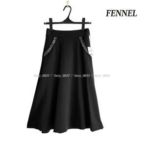 【送料無料】新品■スコットクラブ FENNEL フェンネル■定価16500円　エレガントなMIXツィードトリミング...♪LadyなAラインフレアスカート