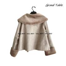 【送料無料】新品■スコットクラブ GRAND TABLE グランターブル■定価23000円②スエード×エコファー...♪斜めZIP☆ショートダブルアウター_画像4