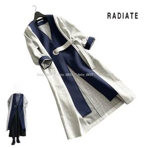 【送料無料】新品■スコットクラブ RADIATE■定価25000円　キャッチーなバイカラーシルエット...♪ハトメデザインロングコート