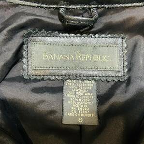 A2782 バナナリパブリック BANANA RIPUBLIC◆レザー ジャケット レディースS ブラック 本革 まずまず美品の画像7