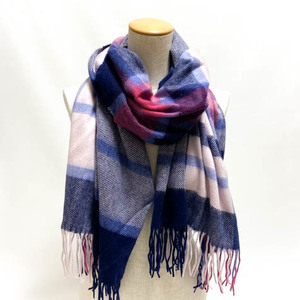  new goods prompt decision * Anteprima fine quality stole cashmere 50*ANTEPRIMA/ muffler / shawl / check / pink × navy series af311